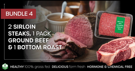 Sirloin steak, Ground Beef, & Bottom Round Roast Bundle