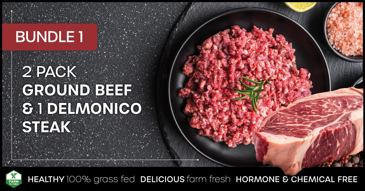 Ground Beef & Delmonico Steak Bundle